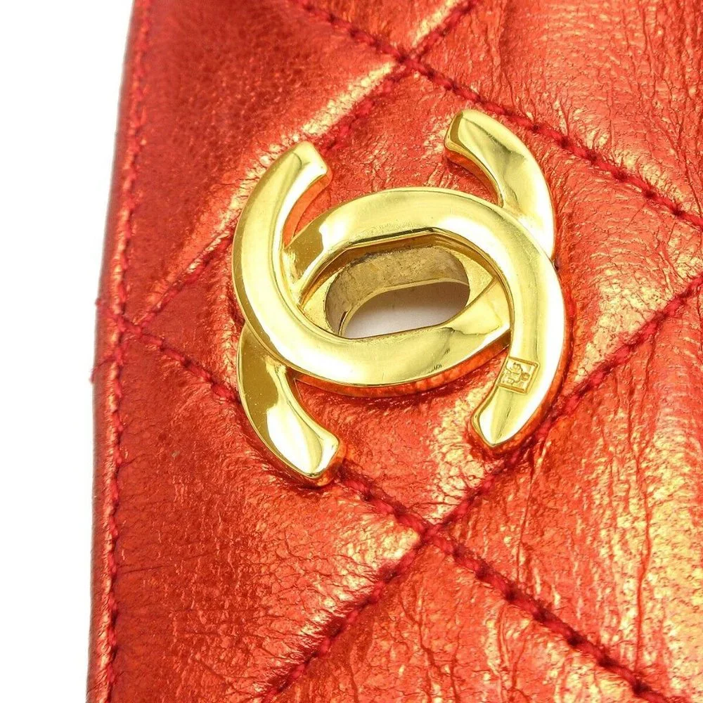 Chanel Turnlock Bangle Red Lambskin